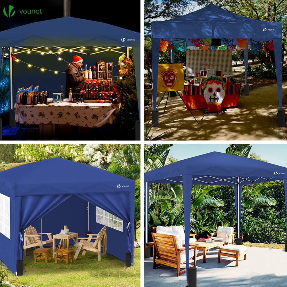 Carpa gazebo para jardín azul en diferentes situaciones en exterior