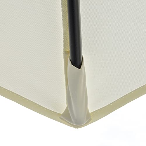 Detalle de unión de estructura con toldo del Parasol de Pared de terraza o Jardín 200x190x240 cm con Manivela Poste de Acero y Base Cruzada con Protección Solar. Outsunny
