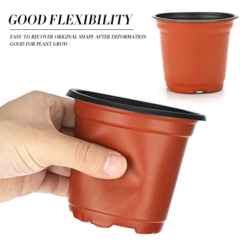 Macetas de plástico de 100 para Plantas, Flores y para Sembrar, 10 cm de Diámetro, Jardinería