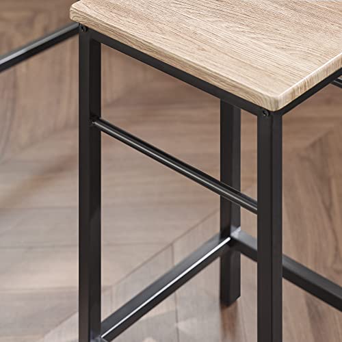 Detalles de Mesa Alta de Bar y 4 Taburetes Estilo Industrial OGT11-N,ES. SoBuy