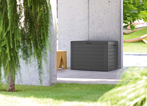 Baúl de Plástico para Almohadas en Exterior para Cojines 'Lille'. Vista en patio exterior. Casaria