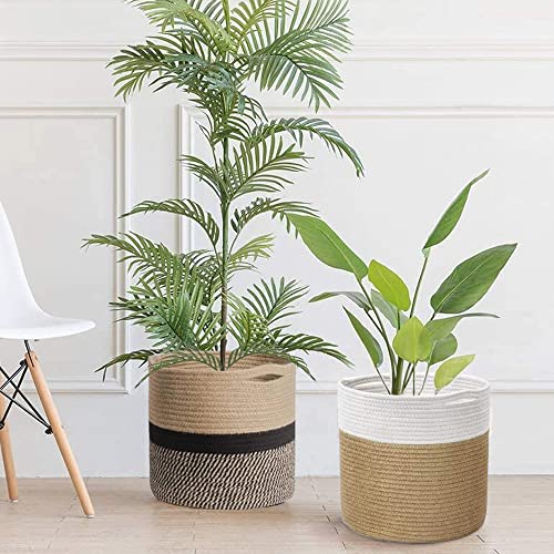 Cesta de Plantas con Forro para Macetas de Interior para Decoración Plegables de 23 cm NATTHSWE