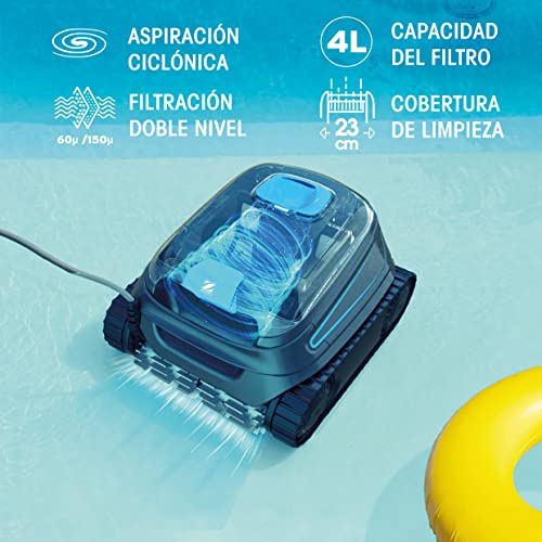 Características del Robot limpiafondos para piscina Zodiac de hasta 12x6 metros, controlada desde APP del móvil. CNX 30 iQ.