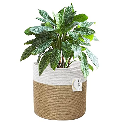 Cesta de Plantas con Forro para Macetas de Interior para Decoración Plegables de 23 cm NATTHSWE