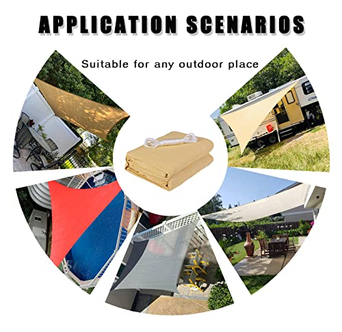 Diversos usos para el Toldo Vela de Sombra Triangular 3,6 x 3,6 x 3,6 m, protección Rayos UV Impermeable para Exteriores Color Arena. AXT SHADE