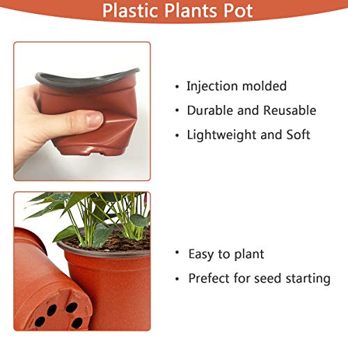 Macetas de Plastico (50 Pz) Redondas Pequeñas para Semillero de Plantas 10 x 8 cm Vockvic