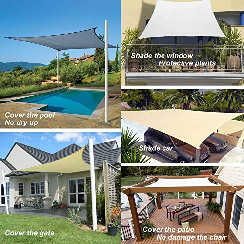 Toldo Vela de Sombra Triangular 3x3x3 m Impermeable a Prueba de Viento protección UV para Patio, Jardín, Exteriores, Terraza, Color Arena SUNNY GUARD