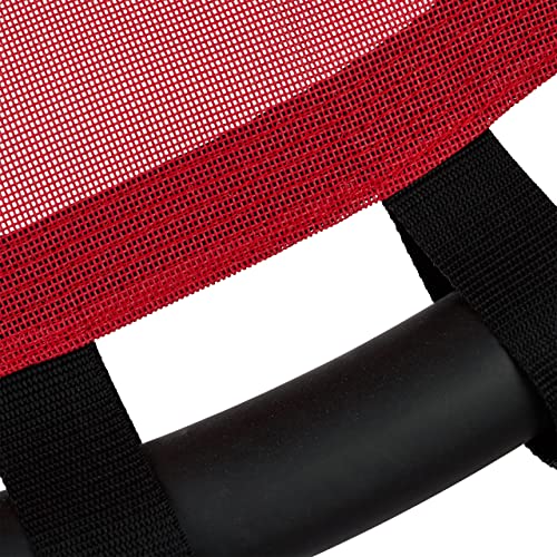 Detalle del tejido del Columpio tipo Nido para Jardín con Altura Ajustable para Niños y Adultos, hasta 100 kg, Rojo, ø 80 cm. Relaxdays