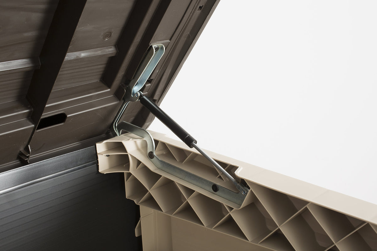 Cobertizo para exterior Keter Sio Max con Capacidad de 1200 litros, Color Beige y Marrón, 145.5 x 125 x 82 cm