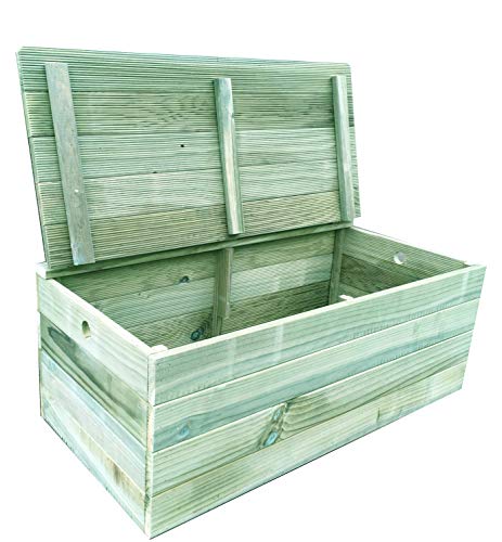 Baúl Banco de Madera tratada para el Exterior. Totalmente Montado: 60x30x30 cm. AD servicios | maxjardin