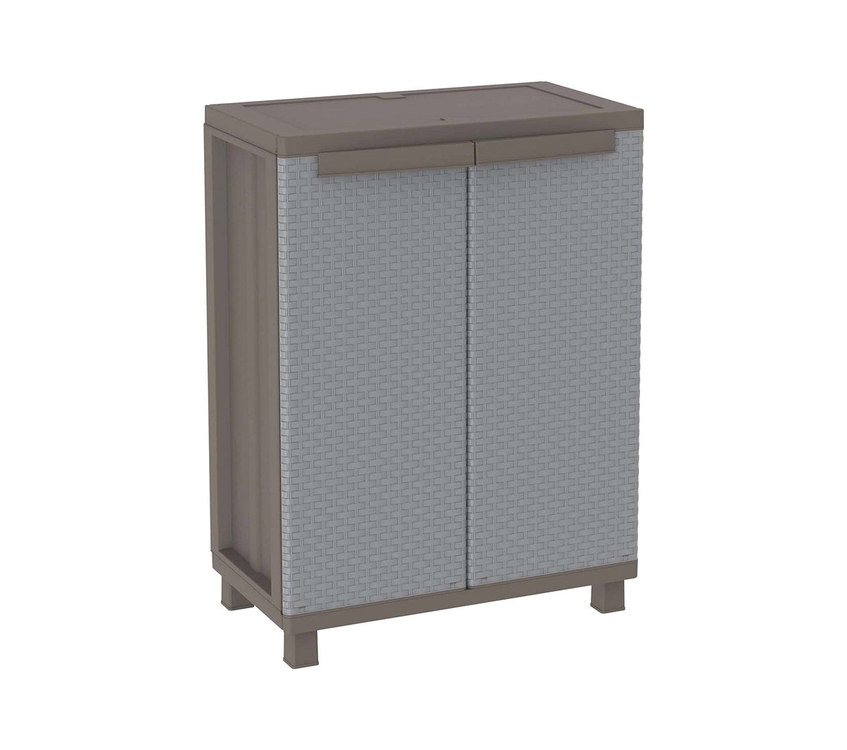 Terry, Jrattan 68, Armario bajo de 2 Puertas con 1 Estante Interno, Gris, 68X37,5X91,5 cm | maxjardin