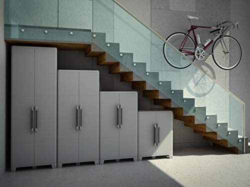 Terry, Transforming Modular 4, Armario Multifunción 2 Puertas, Material: Plástico, Dimensiones: 78 x 43.6 x 184.40 cm, Gris/Negro | maxjardin