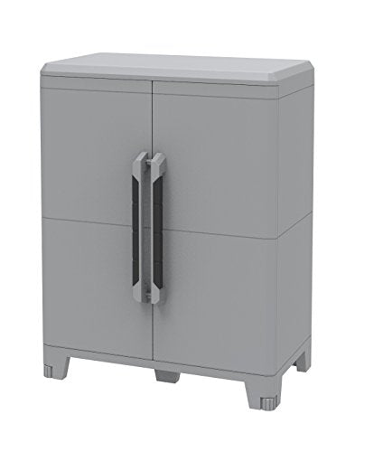 Armario Modular Terry Transforming 2 módulos Multifunción 2 Puertas, Material: Plástico, Dimensiones: 78x43.6x101.6 cm, Gris/negro | maxjardin
