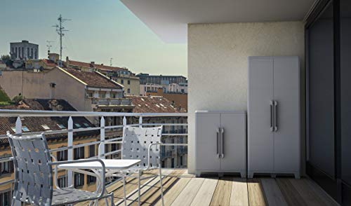 Terry, Transforming Modular 4, Armario Multifunción 2 Puertas, Material: Plástico, Dimensiones: 78 x 43.6 x 184.40 cm, Gris/Negro | maxjardin