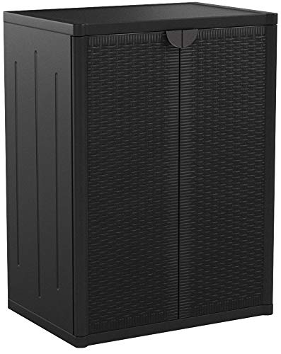 armario-bajo-home-negro-2-puertas-plastico-2Armario bajo de plástico HOME de Color Negro. 65x45x88 cm