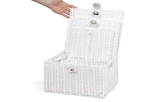 Juego de 3 Cestas de almacenaje de Resina con Tapa Blanco y candado. ARPAN