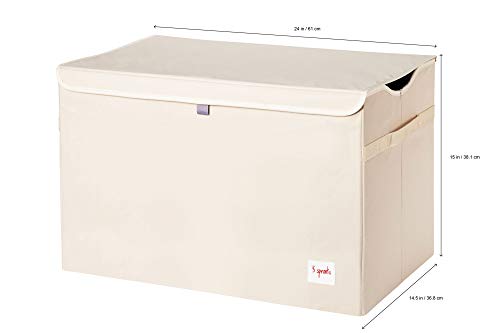 Baúl de almacenamiento de juguetes para habitación de niños y niñas decorado de Leopardo. Medidas. 3 Sprouts