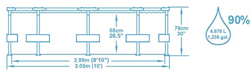 Piscina Desmontable Tubular Steel Pro Max 305x76 cm con Depuradora de Cartucho 1.249 litros/hora【4.700 litros】. Bestway 56408