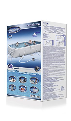 Piscina Desmontable Tubular Power Steel, Depuradora de cartucho de 2.006 litros/hora, 412x201x122 cm. BESTWAY 56456