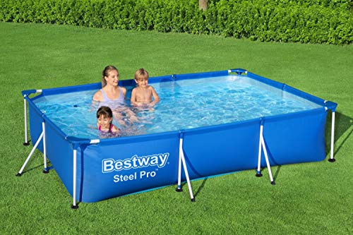 Piscina Desmontable Tubular, Azul de 3.500 litros. Medidas: 300x201x66 cm. Bestway Steel ProPool Media - detalle - ambiente 6