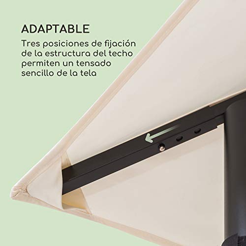 Estructura adaptable al toldo de la Carpa 2,95 x 2,6 x 2,95 m, 4 Paredes, Montaje Fácil, resiste al Mal Tiempo: UV/Viento/Lluvia, Beige. Adaptable.. Blumfeldt Mondo.