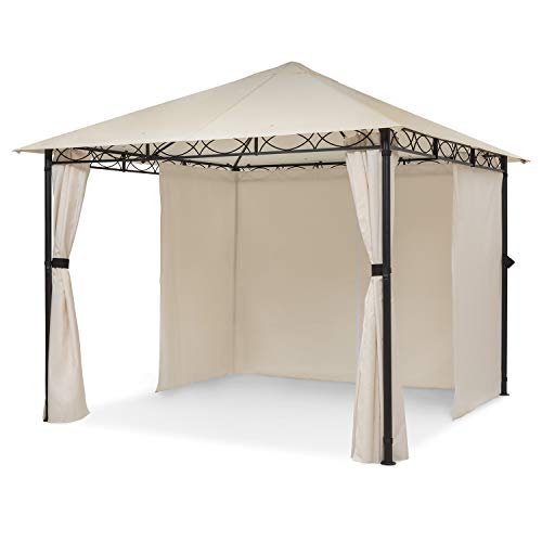 Carpa 2,95 x 2,6 x 2,95 m, 4 Paredes, Montaje Fácil, resiste al Mal Tiempo: UV/Viento/Lluvia, Beige. Vista general. Blumfeldt Mondo.