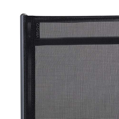 Detalle del tejido de la silla del Conjunto de jardín Negro Juego de 4 sillas plegables de aluminio y 1 Mesa. Bern. Casaria