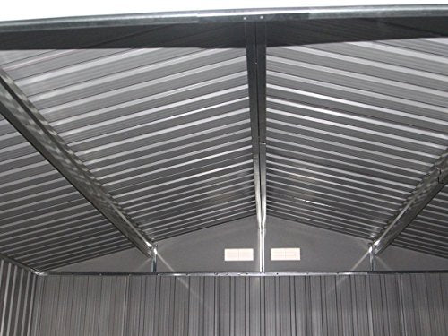 Caseta de metal para jardín, (5,29 m²) Vista desde interior. Habitat et Jardin