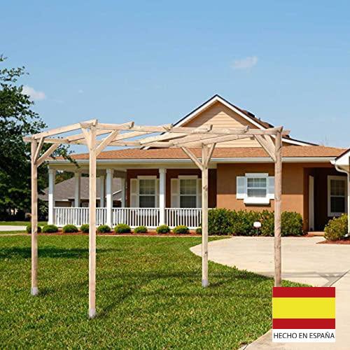 Pérgola de madera en KIT de 3x2,5 metros Postes 7 X 7. Hecho en España. Catral Garden | maxjardin