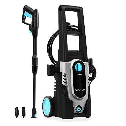 Hidrolimpiadora HidroBoost 1400 w EasyMove de Cecotec hecho en España. Compacta, potente y portátil. Ruedas y asa alta. Caudal máx 408 l/h. 105 bares máx. Boquilla turbo y boquilla ajustable. | maxjardin