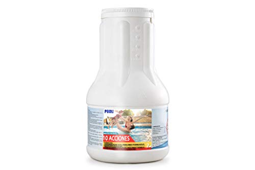 Cloro 10 acciones Mantenimiento de Piscina Especial Minipiscinas. Tratamiento Multiacción Formato 2 kg Pastillas 20gr. Vista general. POOLiberica. iFONT
