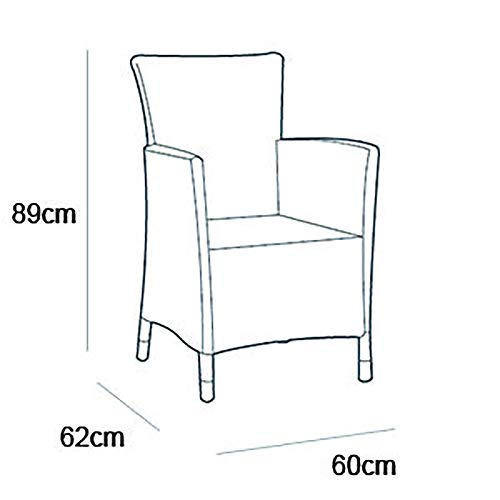 Conjunto de terraza o balcón Iowa con mesa Luzon y cojines incluidos. Medidas sillón. Keter