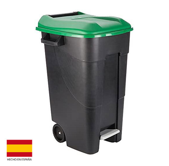 Vista general de Contenedor de residuos con pedal, Verde, 120 l, 60 x 56.8 x 88.6 cm Tayg EcoTayg 120