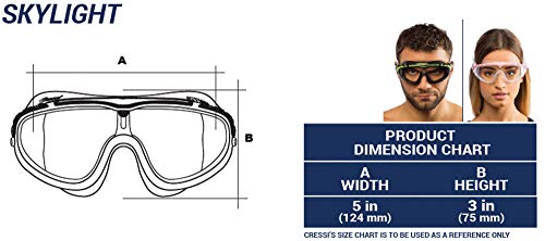 Gafas de Natación Anti-vaho, Unisex Adulto, Negro/Gris Lentes Ahumadas, Talla única. Tamaño de gafas para hombre y mujer. Skylight. Cressi