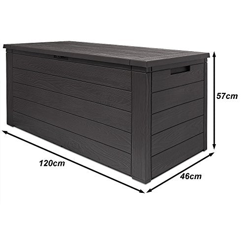 Medidas de Baúl de Almacenamiento en Exterior 120 x 45 x 60 cm Casaria | maxjardin