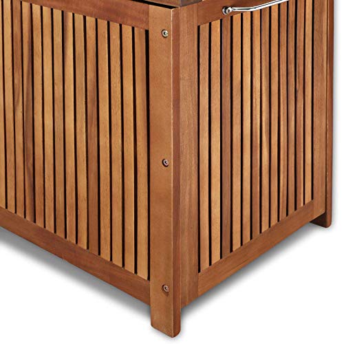 Detalle de Madera de Baúl con patas para almacenaje en Exterior Casaria | maxjardin