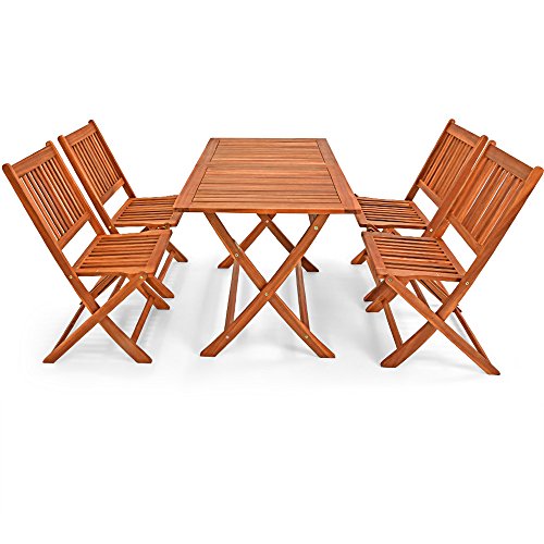 Conjunto de Muebles de Madera de Acacia frontal con Certificado FSC® de jardín 'Sydney Light' - Casaria | maxjardin