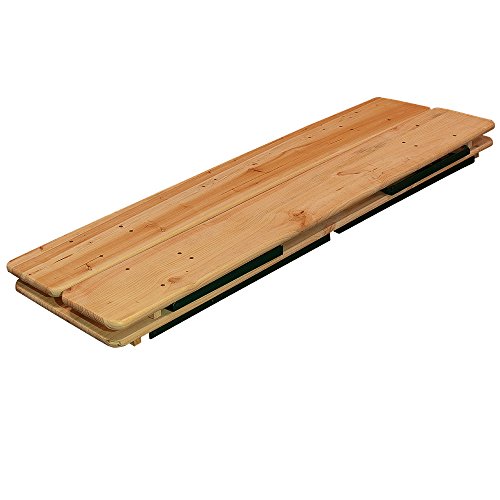 Juego plegado de la Mesa cervecera con Agujero para sombrilla y 2 Bancos. Set de 1 Mesa y 2 Bancos de Madera Pino Plegables Eventos jardín. Casaria | maxjardin