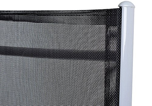 Detalle de respaldo de silla plegable alto y ajustable de aluminio - Casaria | maxjardin