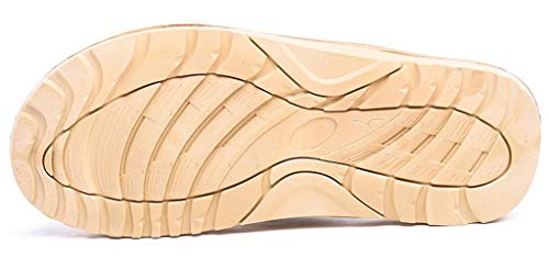Chanclas de Playa y Piscina de Dedo Hombre o Mujer para Verano Antideslizantes y Cómodos color Marrón, 44 EU. Vista de la suela. . Eagsouni