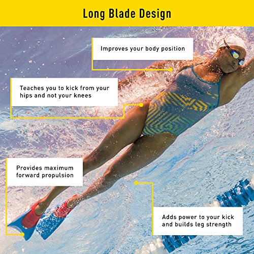 Finis Long Floating Fin 9-11 Black/Red (Euro 42-44), Unisex-Adult, Negro/Rojo, XL-EU42-44