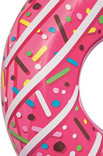 Flotador Donut Hinchable de 107 cm en 2 sabores, fresa y chocolate. Detalle donut de fresa. Bestway 36118 | maxjardin