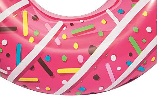 Flotador Donut Hinchable de 107 cm en 2 sabores, fresa y chocolate. Detalle donut de fresa. Bestway 36118 | maxjardin