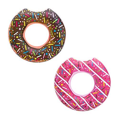 Flotador Donut Hinchable de 107 cm en 2 sabores, fresa y chocolate. Bestway 36118 | maxjardin