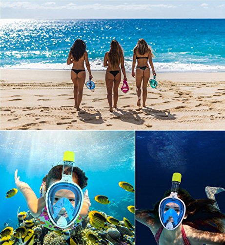 Máscara de snorkel antivaho preparada para Gopro de color rosa de Flyboo. Ambientes diversos