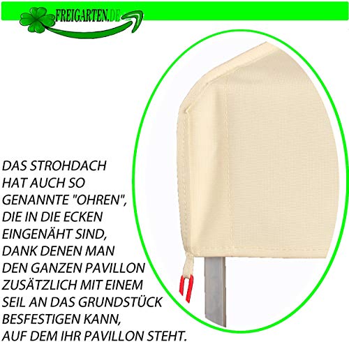 Sujeción de las esquinas del Repuesto de Techo Carpa 3 x 3 m, resistente al agua, PCV Soft 370 g/m², extra fuerte, Color Beige. Freigarten.