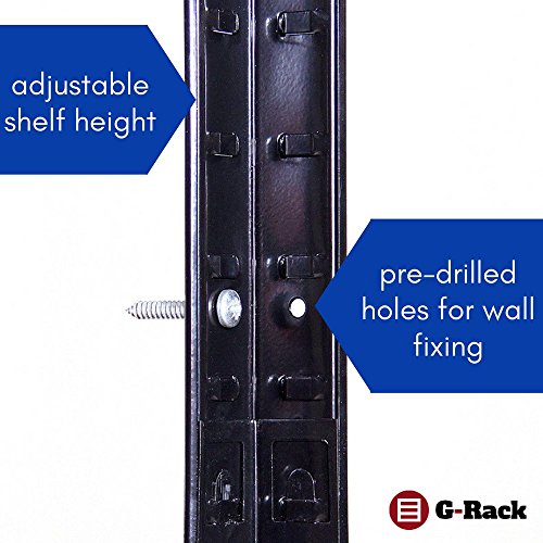Sistema de estanterías, Acero Inoxidable con Recubrimiento de Polvo Negro, 1 Bay. 0014. G-Rack | maxjardin