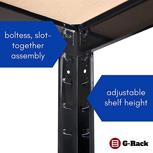 Sistema de estanterías, Acero Inoxidable con Recubrimiento de Polvo Negro, 1 Bay. 0014. G-Rack | maxjardin