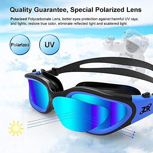 Garantía en las lentes de alta calidad de Gafas de Natación, G1 Polarizadas con Lente de Espejo/Humo Anti-Niebla y Protección UV Estanco Unisex Adulto y Adolescentes. ZIONOR
