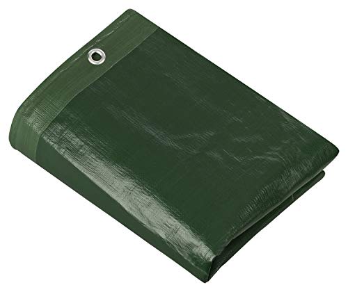 Vista plegada de la Lona de protección Premium verde 3 m x 4 m 200 g/m2 | Funda protectora | Lona impermeable. GardenMate